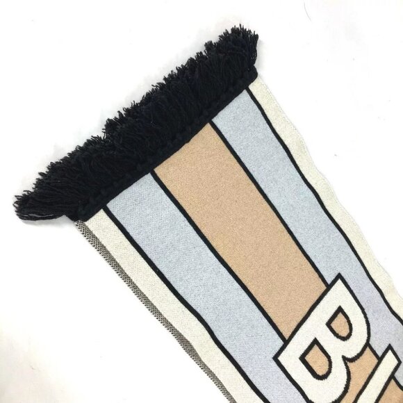 BURBERRY 8021740 border logo fringe Scarf Cashmere - Picture 4 of 9